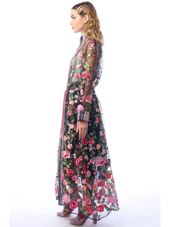 Dark Rose Embroidered by Aratta Robin Boutique ED25I711