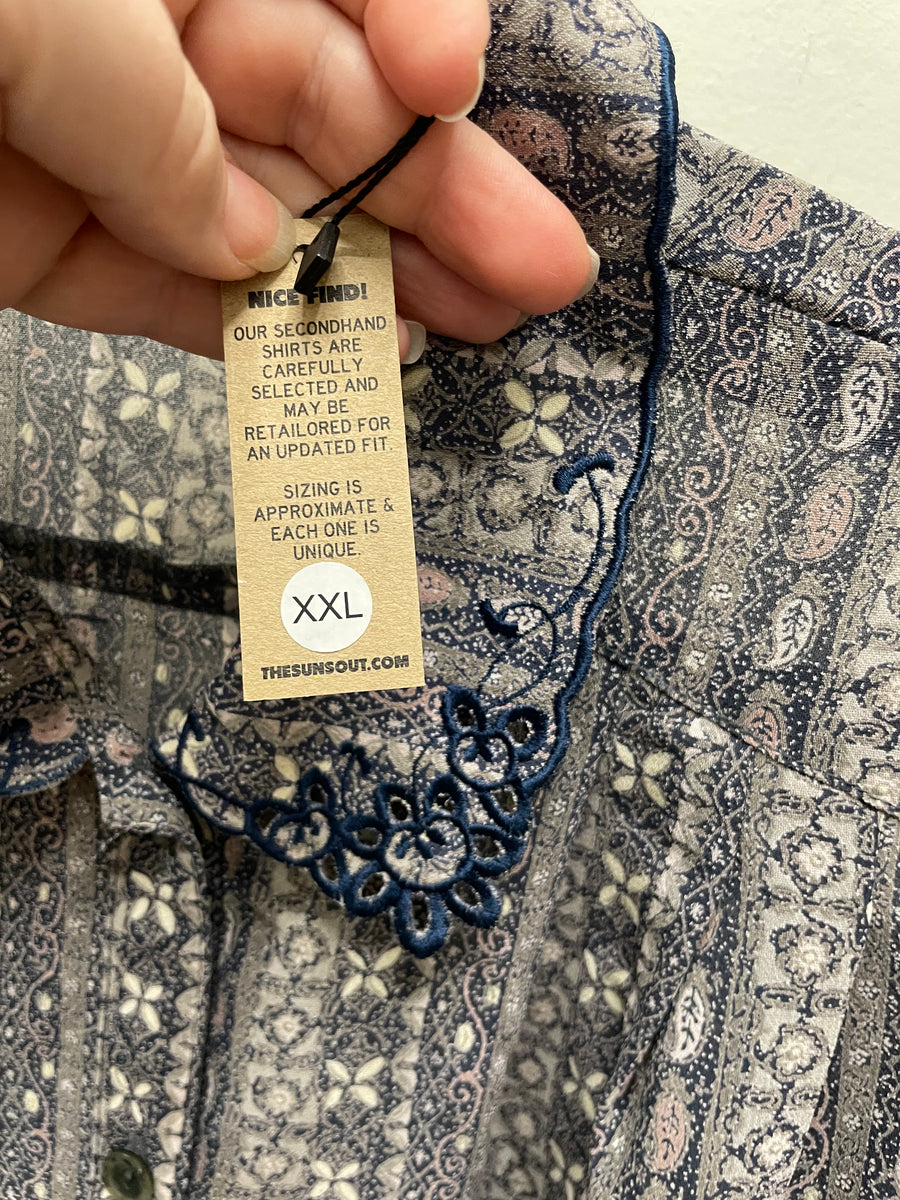 Reworked Flowy Crop Button Down #100
