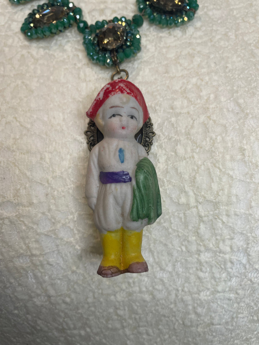 Porcelain Matador Doll Necklace by Gina