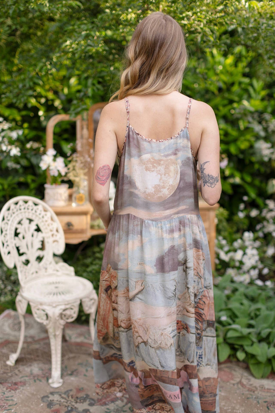 Additional view of Imaginarium Bohéme Slip Dress with Moon and Dreamscape Print from Robin Boutique.