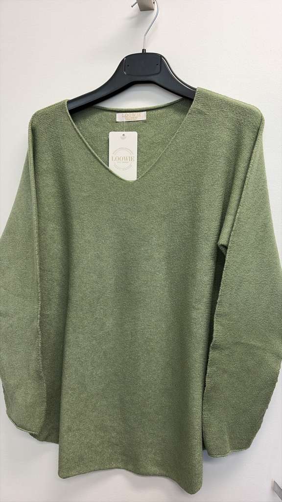 Italian One Size Cozy Comfy V-Neck Sweater
