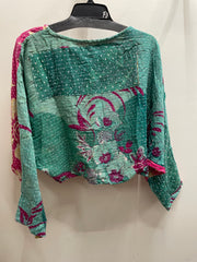 Pareo Kantha In Bloom Cropped Pullover #061 by Kantha Bae