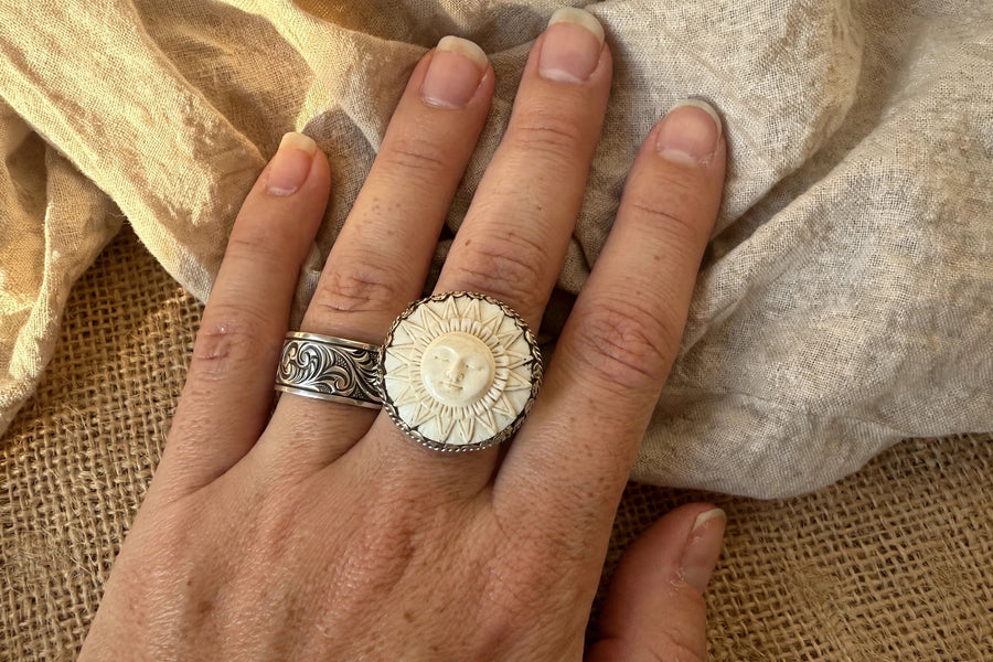 Celestial Sun Adjustable Ring by Tara Gasparian