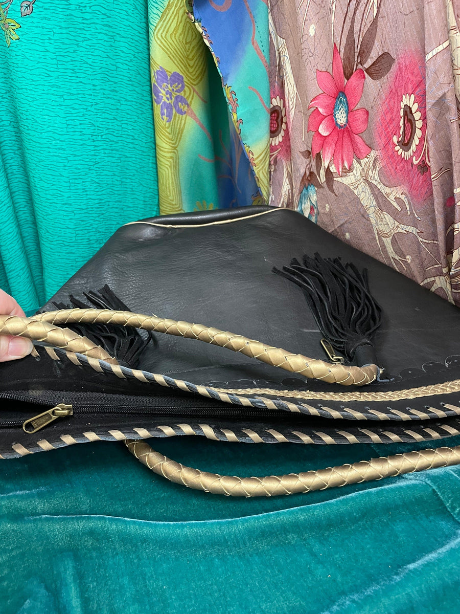 Upcycled Embroidered Market Studded Tote by Kantha Bae - Robin Boutique-Boutique 