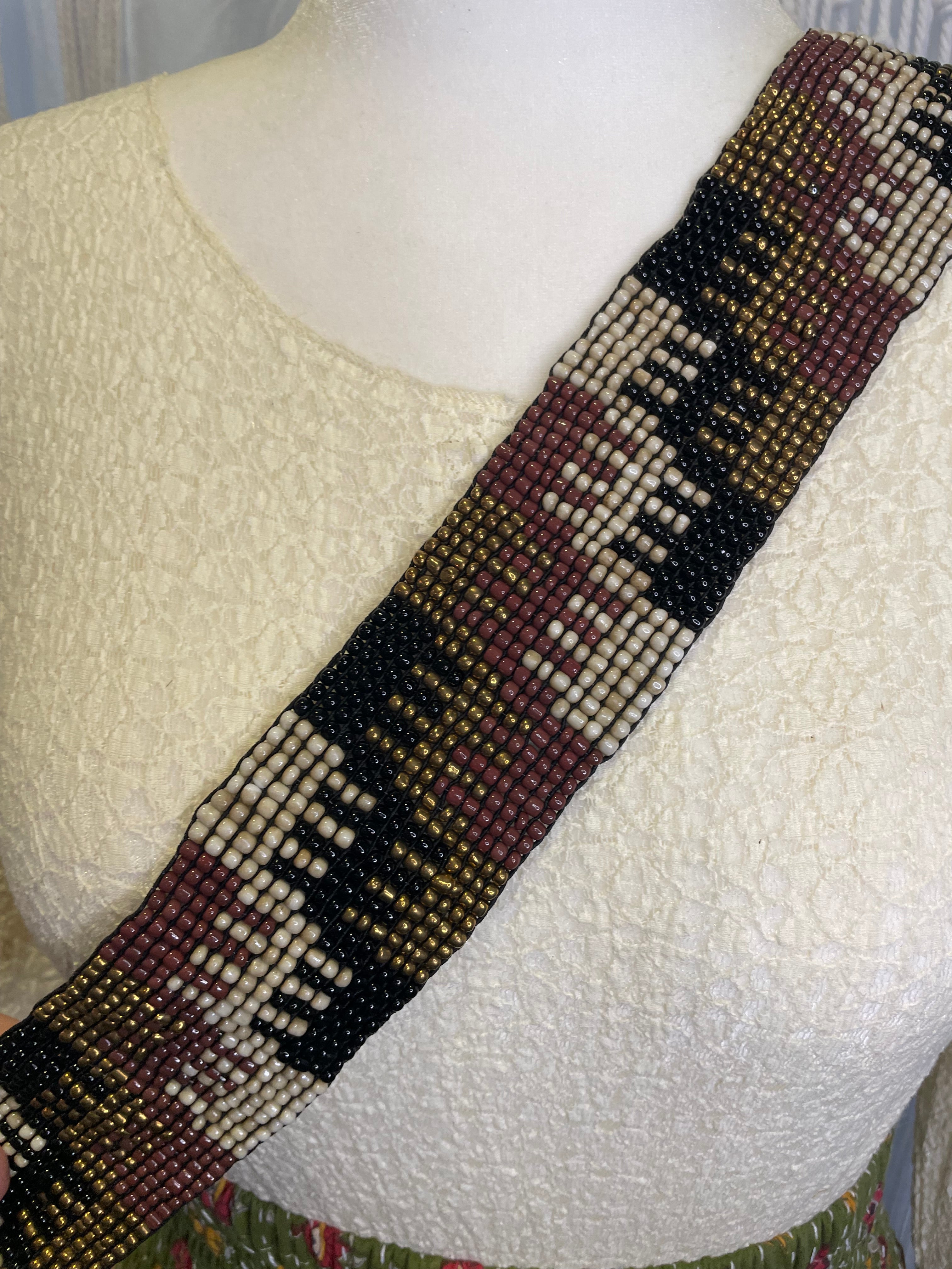 Neutral Beaded Belt by Bali Queen
