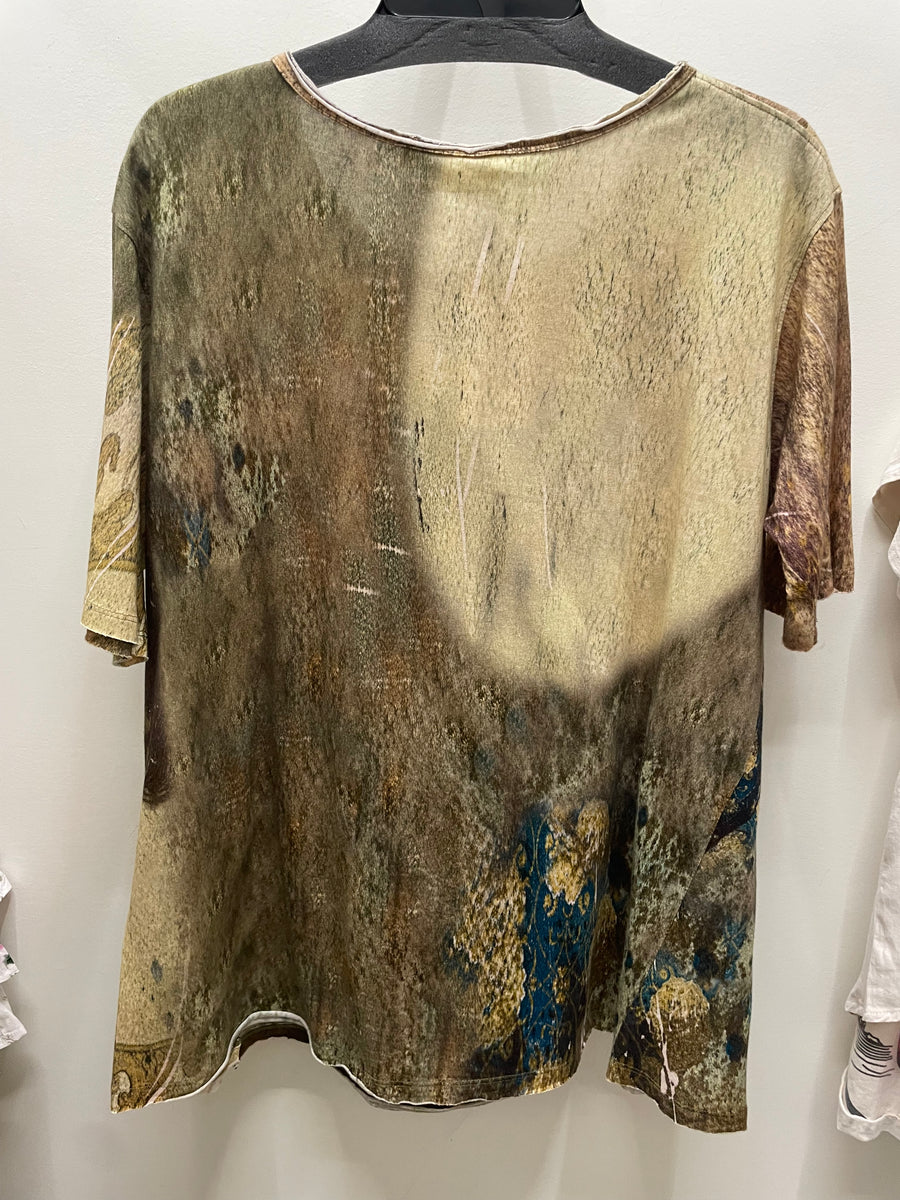 Driftwood Day Tee in Vintage Horse Print by Paper Lace
