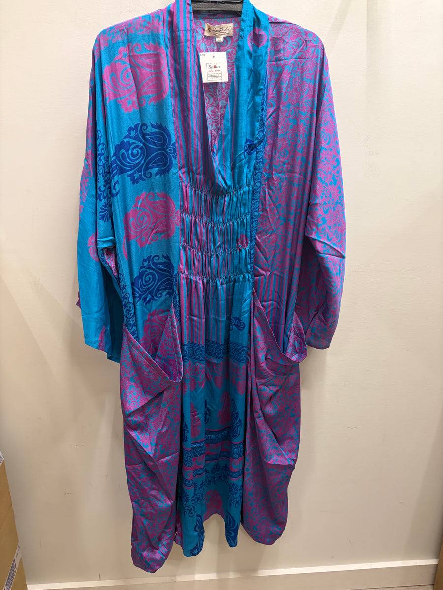 Rasgulla Sari Ruched Dress #008 by Kantha Bae