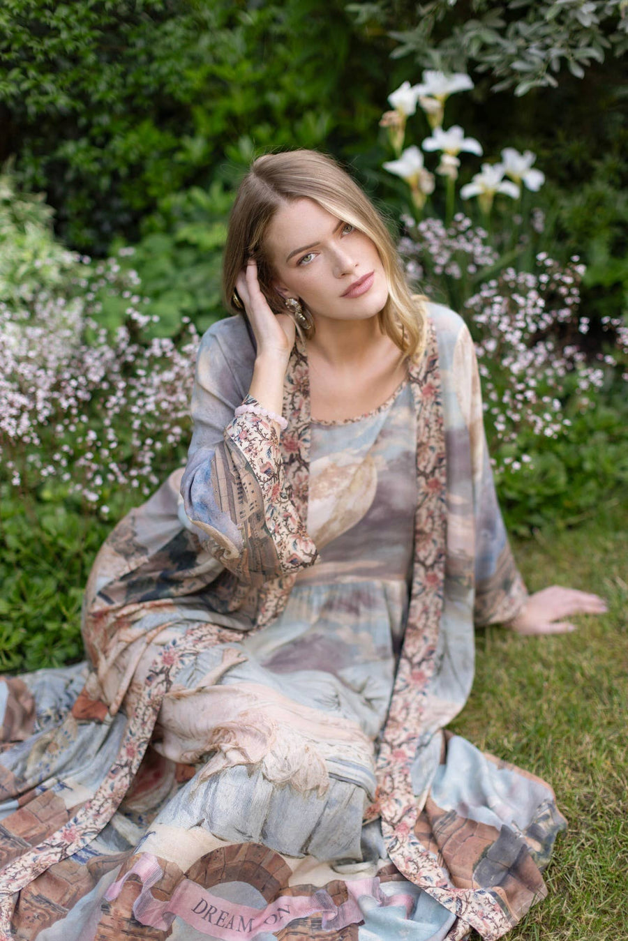 Additional view of Imaginarium Bohéme Slip Dress with Moon and Dreamscape Print from Robin Boutique.