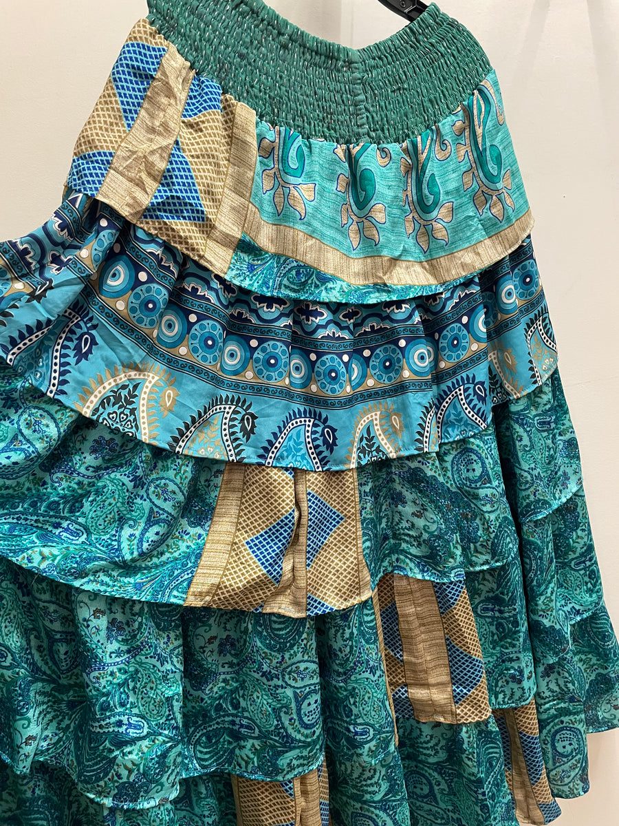 Rasgulla Sari Venus Ruffle Maxi by Kantha Bae Robin Boutique 