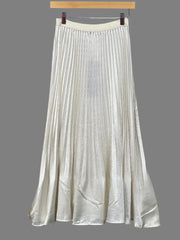 Pleating Crushed Sateen Skirt by EllyNDale