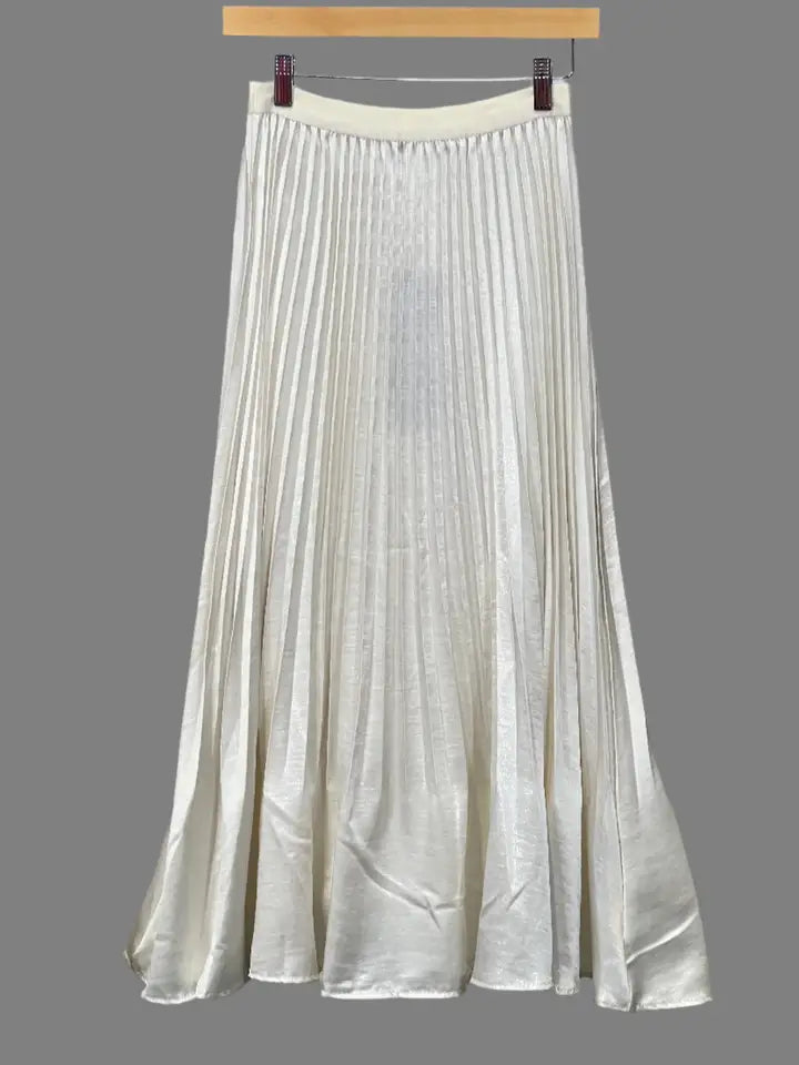 Pleating Crushed Sateen Skirt by EllyNDale