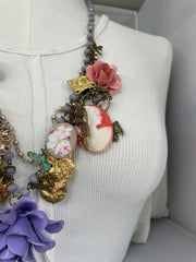 Lavender Rose Cluster Necklace by Gina