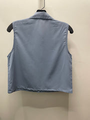 Reworked Sleeveless Flowy Crop Button Down #09