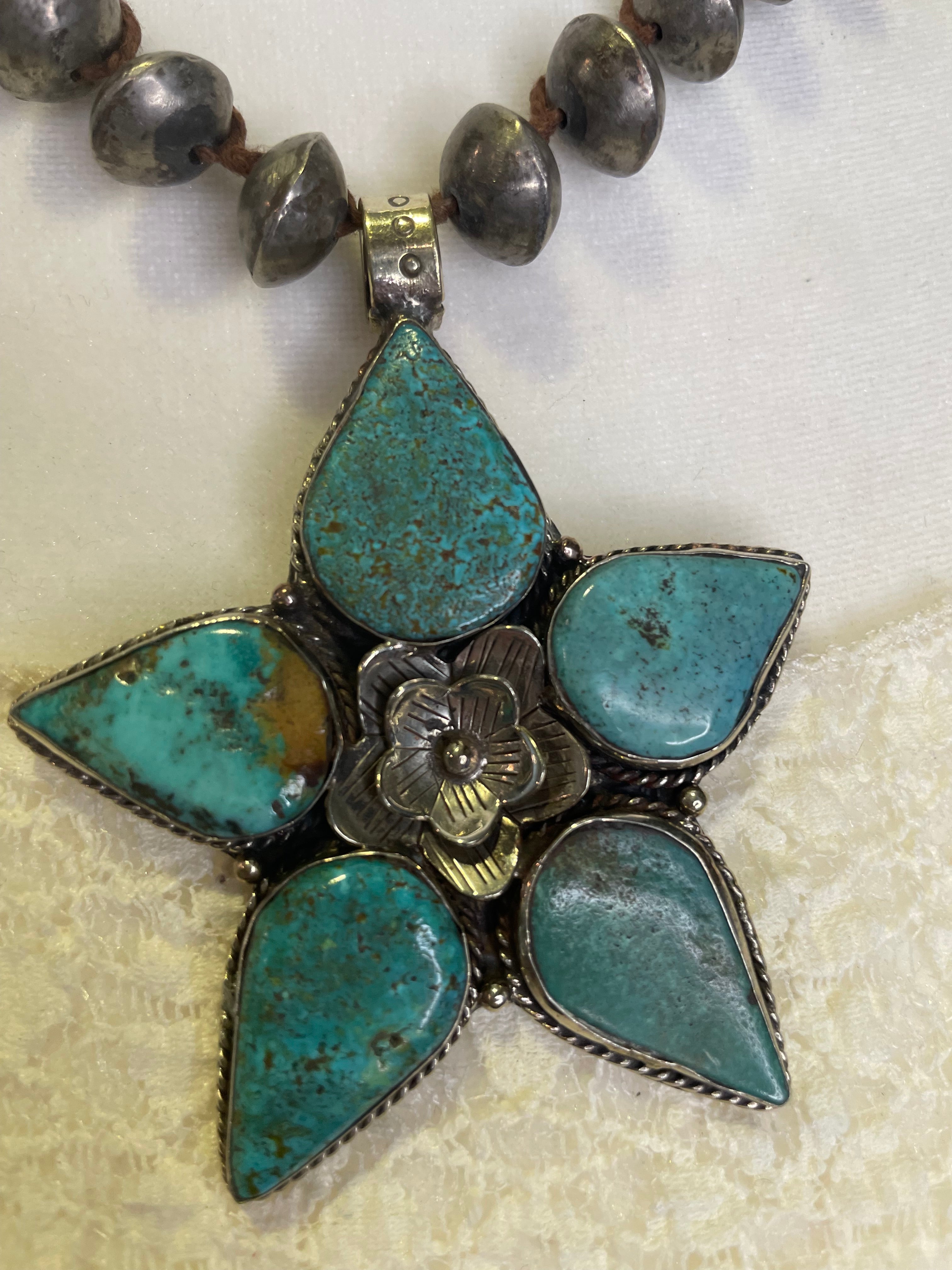 Turquoise Star Flower Necklace
