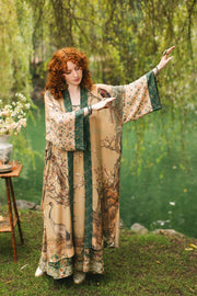Additional view of Fable Opera Duster Kimono Robe with Deer Moon & Blossom from Robin Boutique.