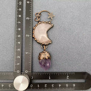 Moon Shape Natural Stone Crafts Charm Pendant