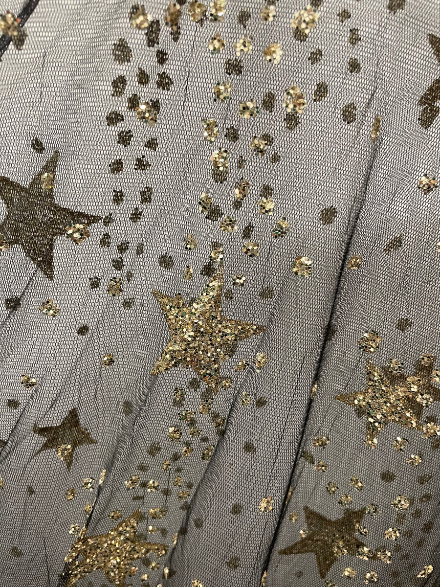 Gold Glitter Mesh Tunic Dress BC3245