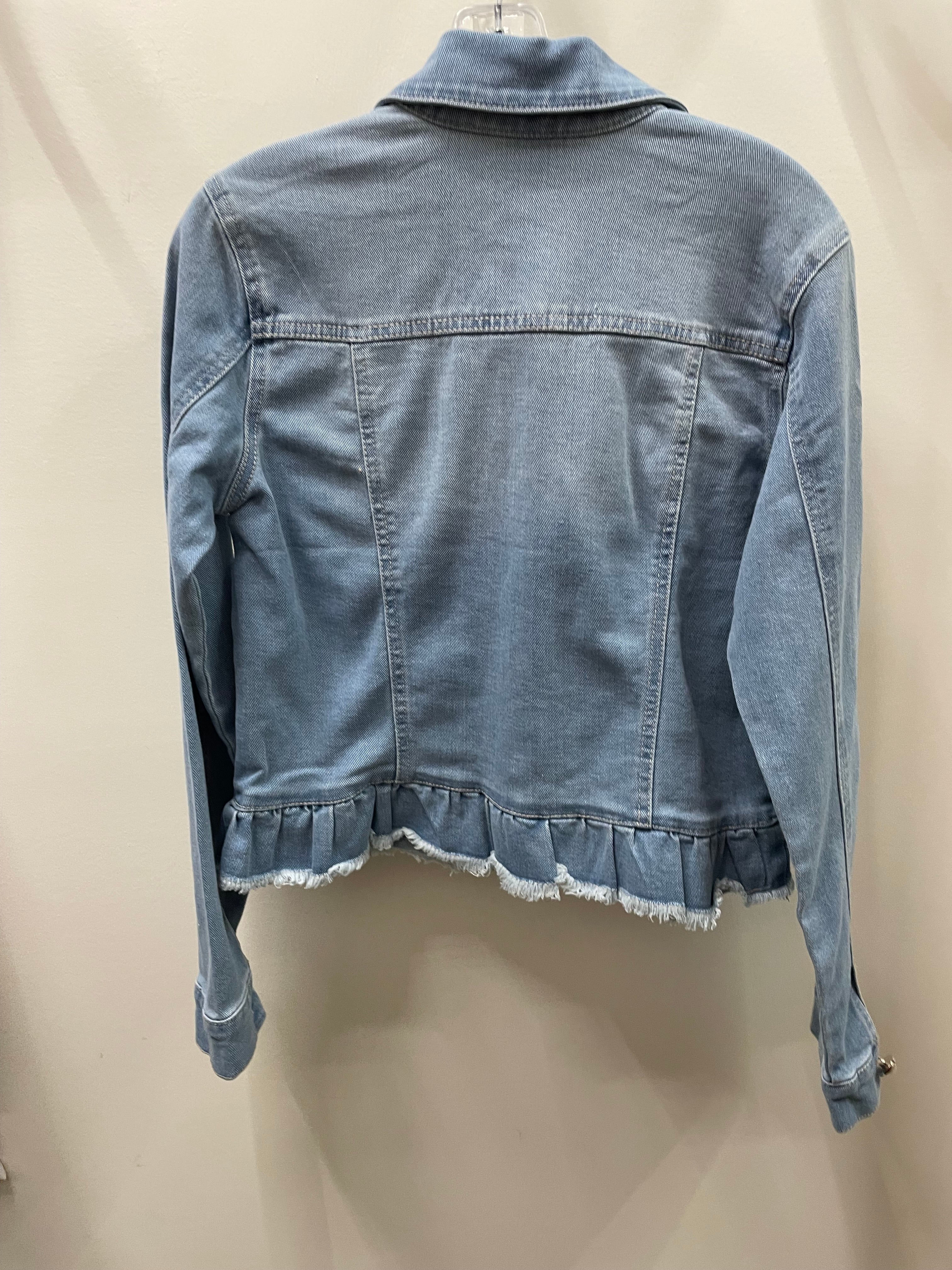 Additional view of Pearl Peplum Denim Jacket from Robin Boutique.
