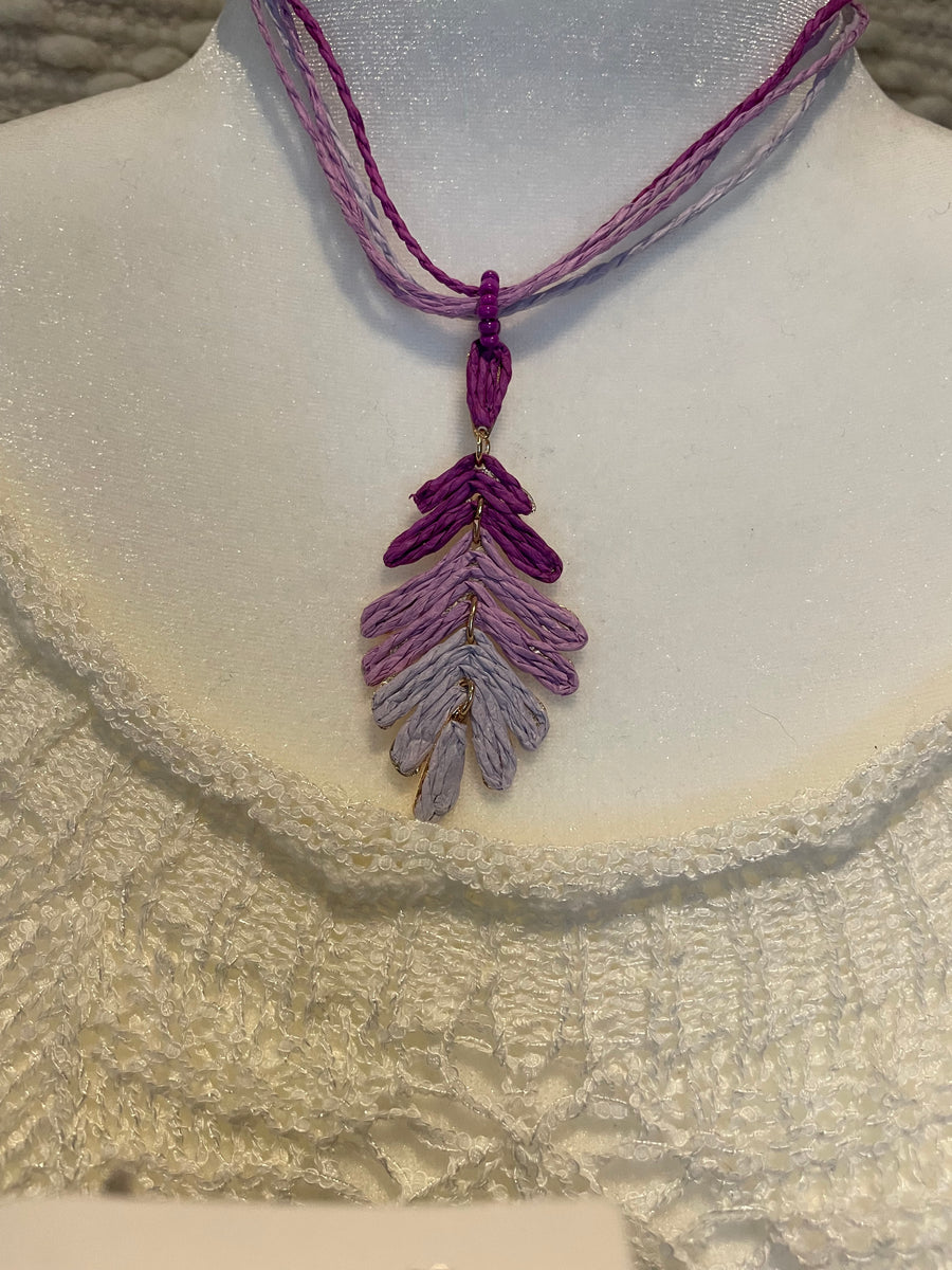 Rattan Palm Leaf Necklace