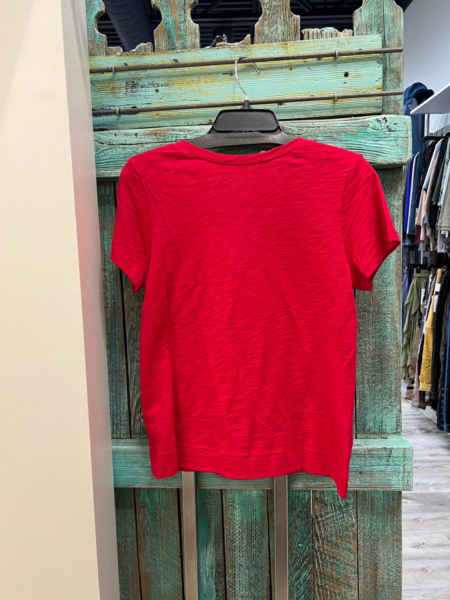 Solid Short Sleeve V-Neck Tee by Escape 10000