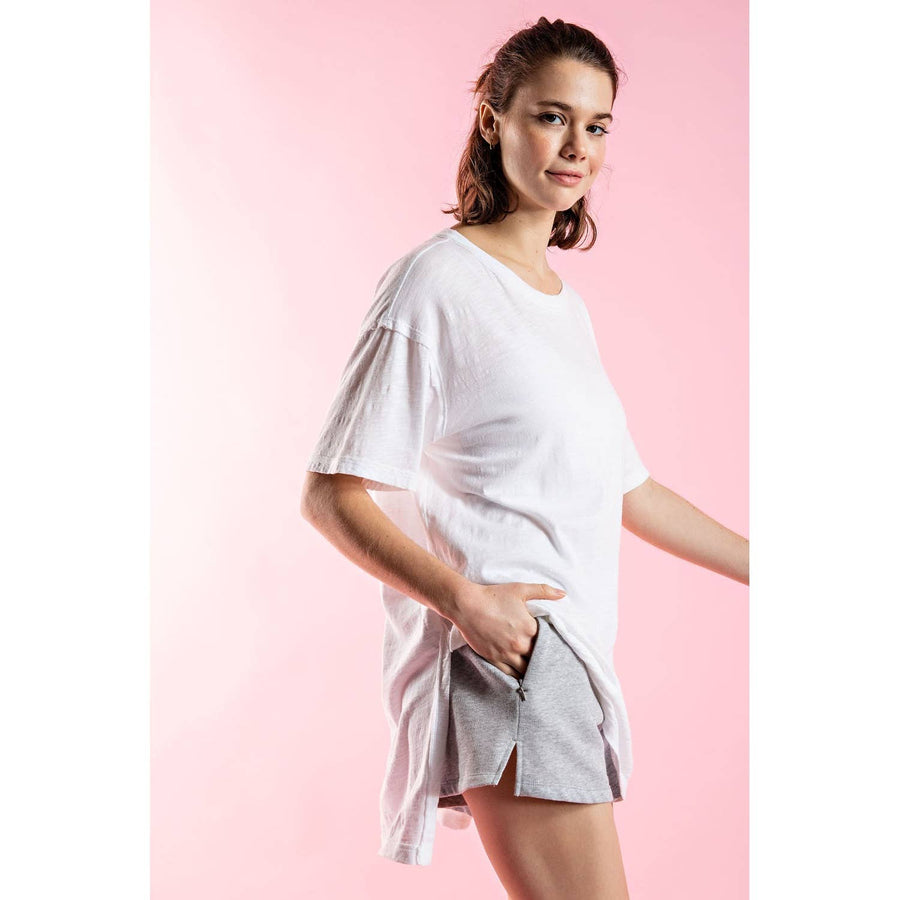 Mineral Washed Short Sleeve Tee by Rae Mode T9774 Robin Boutique