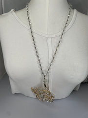 Rhinestone Rose Necklace by Gina