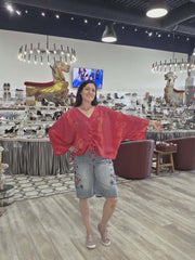 Crepe Silk Butterfly Top #015 by Kantha Bae