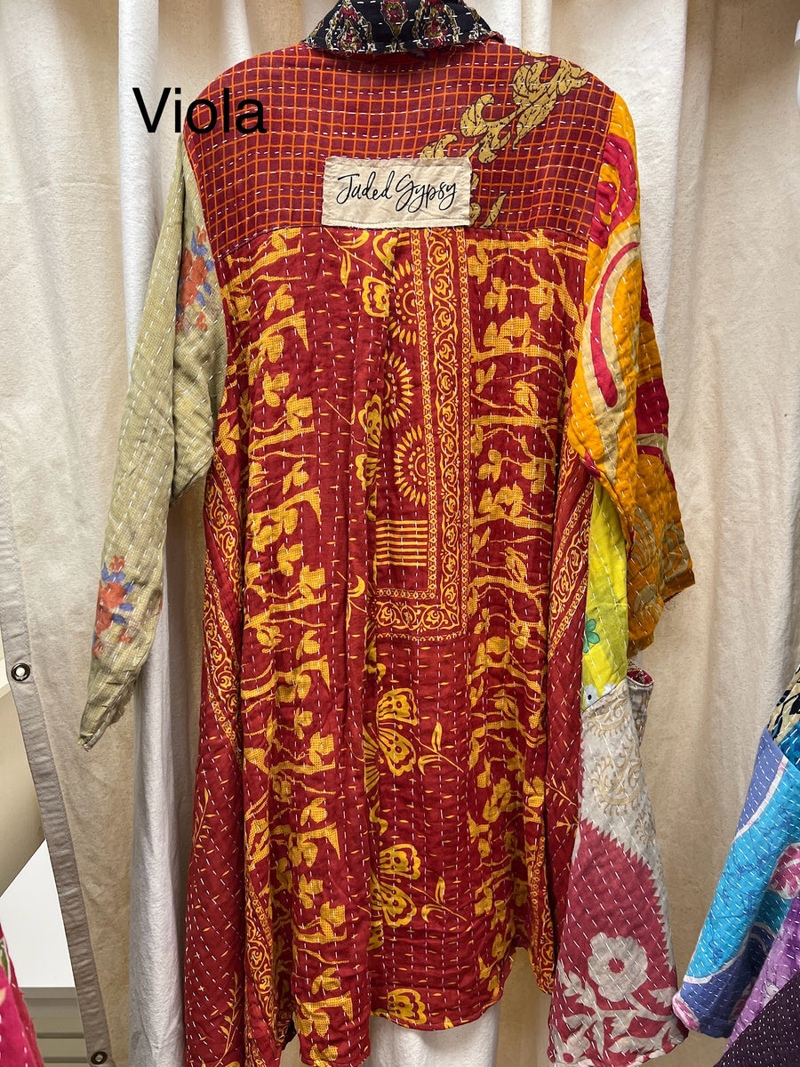 Kantha Sunrise Button Tunic "Viola" by Jaded Gypsy