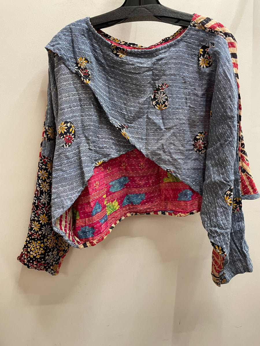 Pareo Kantha In Bloom Cropped Pullover #184 by Kantha Bae