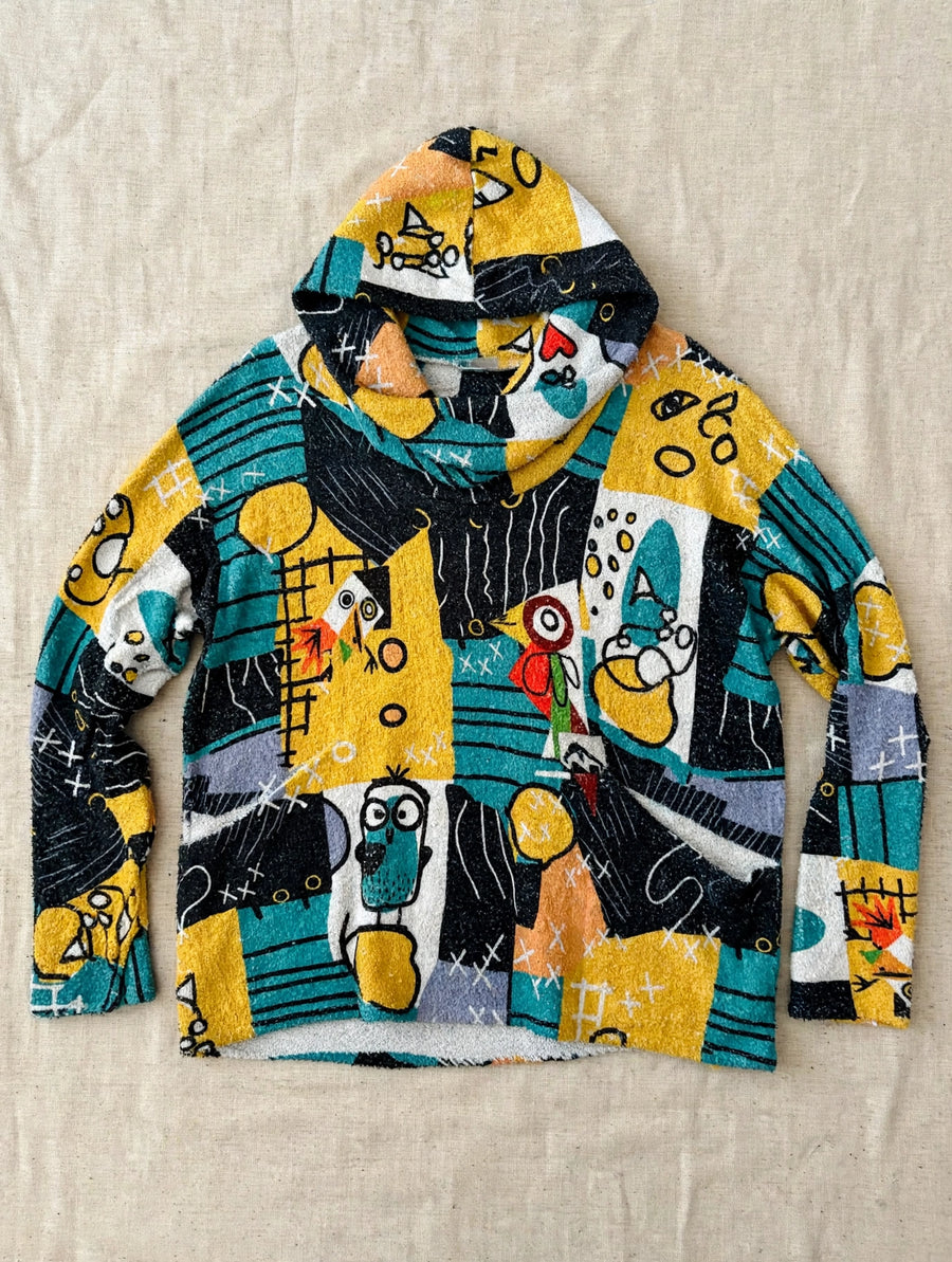 Artful Aviary Cowl Neck Pullover by Inoah