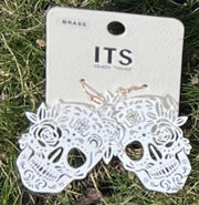 Filigree Skeleton and Ghost Theme Earrings - Robin Boutique-Boutique 