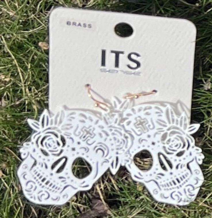 Filigree Skeleton and Ghost Theme Earrings - Robin Boutique-Boutique 