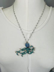 Rhinestone  Octopus Necklace by Gina