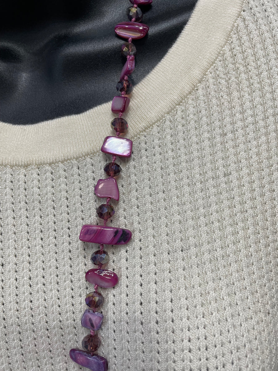 Tidal Glow Irregular Shell & Glass Necklace