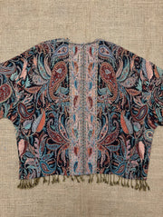 Reversible Tapestry Fringe Short Jacket