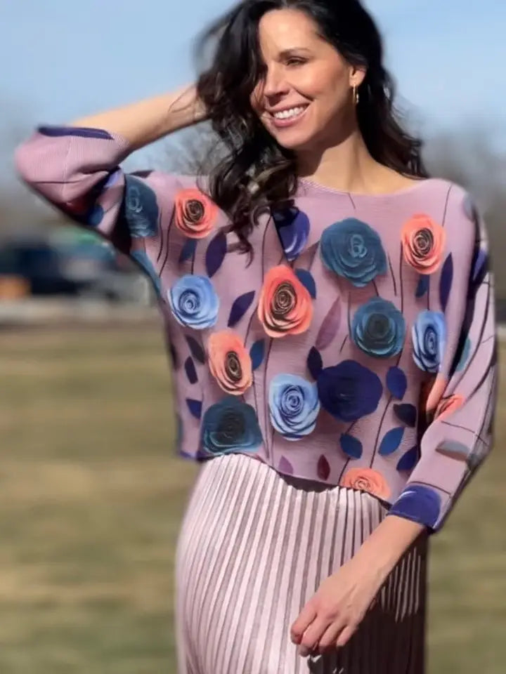 Pleated Rose Top by EllyNDale