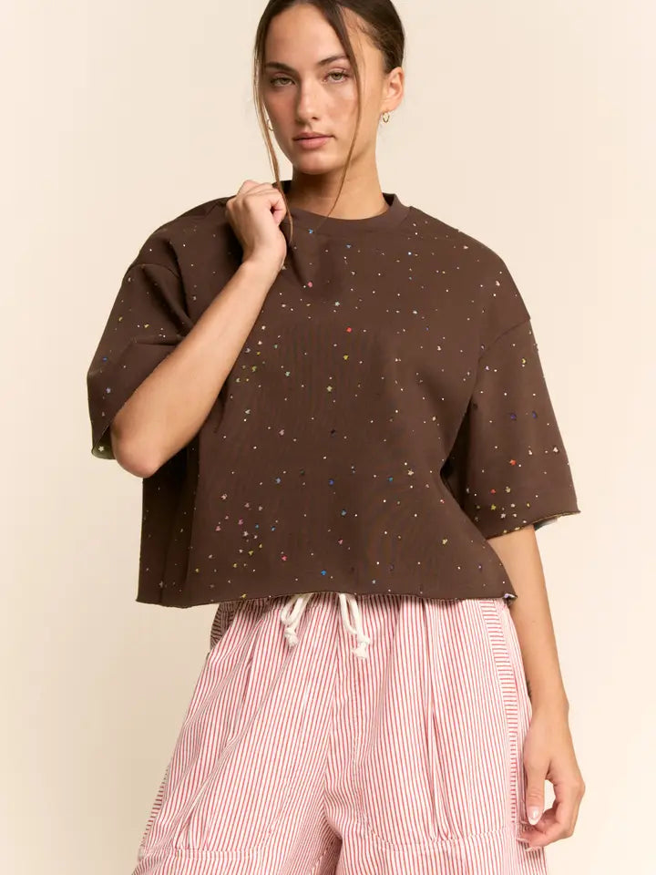 Star Print Relaxed Tee by Davi & Dani