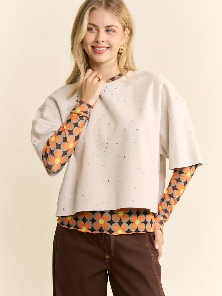 Star Print Relaxed Tee by Davi & Dani