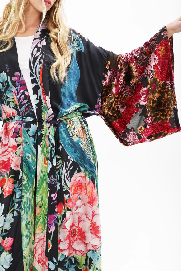 Sweet Fantasy Kimono in Night Peacock by Aratta