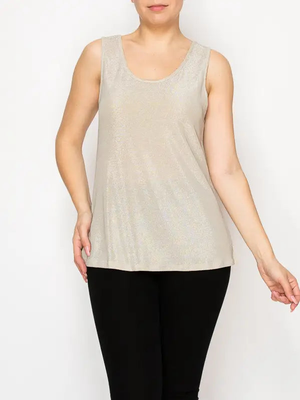 Sparkling Lurex Fabric Tank by Origami