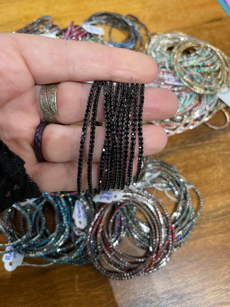 Rhinestone Tennis Stretch Bracelets