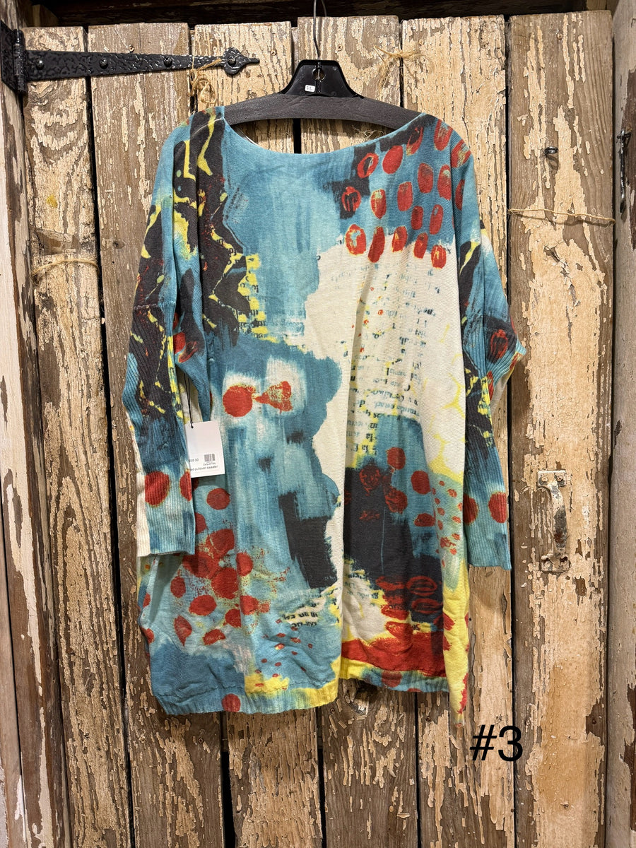 Long Sleeve Abstract Pullover Sweater