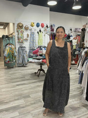 Stone Washed Double Gauze Balloon Maxi Dress