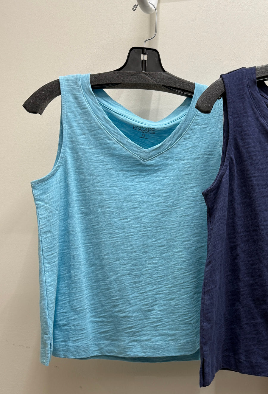 Solid V-Neck Slub Cotton Tank by Escape