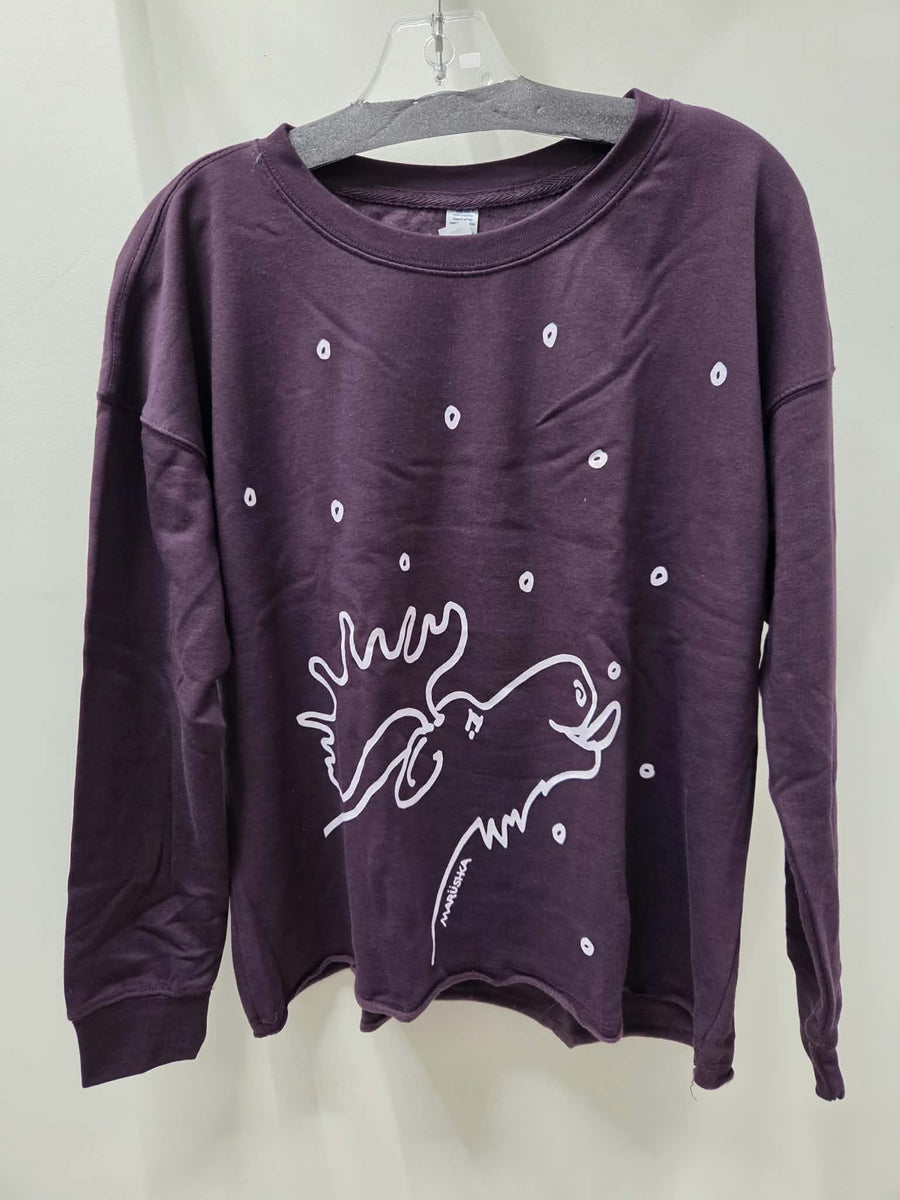Moose Lick Drop Shoulder Crew Sweatshirt by Marushka - Robin Boutique