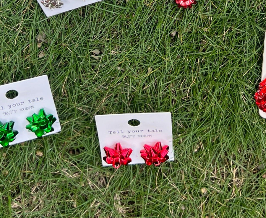 Christmas Bow Earrings - Robin Boutique-Boutique 