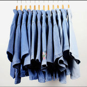 Reworked Denim Crop Button Down #208