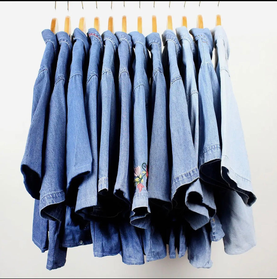 Reworked Denim Crop Button Down #208