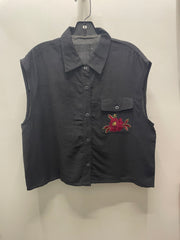 Reworked Sleeveless Flowy Crop Button Down #12