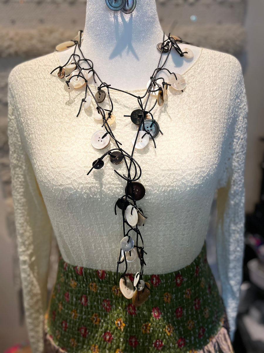 Scarf Button Necklace by The Vintage Jewel